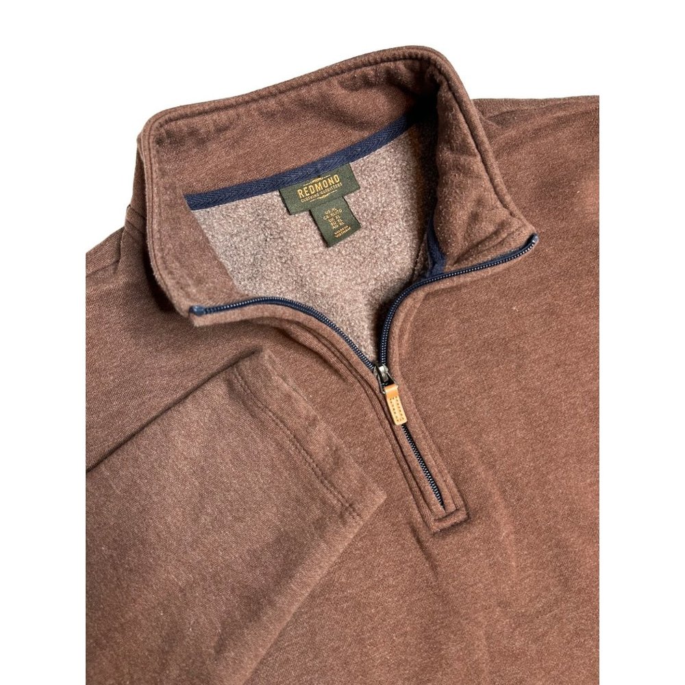 Redmond Clothing Outfitters‎ Mens Brown XL 1/4 Zip Long Sleeve Pullover